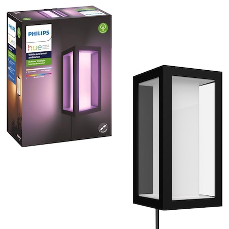 Philips Philips Hue Matte Black Dusk to Dawn LED Smart-Enabled Wall Lantern 1745930V7